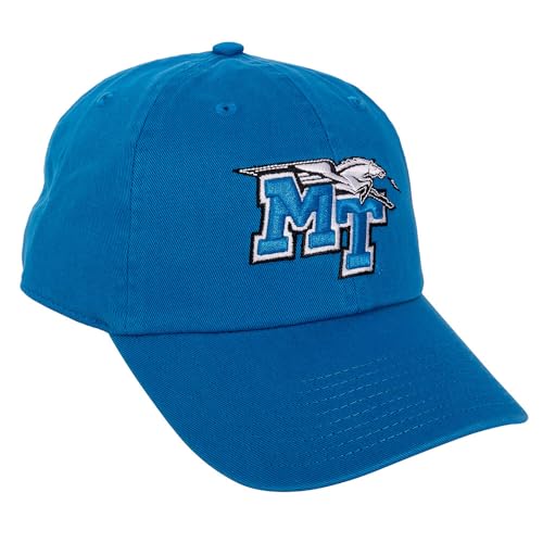 Desert Cactus Middle Tennessee State University Baseball Hat Blue Raiders MTSU Brimmed Embroidered Cap Adjustable Cloth Strap Adult (Style A)