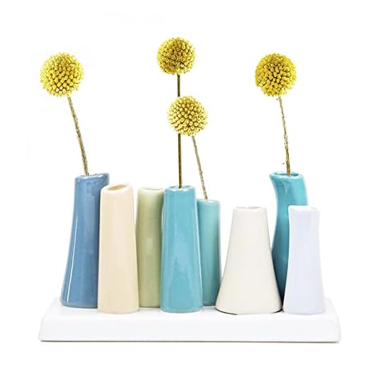 CHIVE — ‘Pooley 2’ Ceramic Flower Vase, 8-Tube Shape (Steel Blue)
