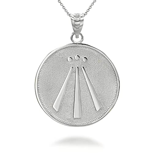 Claddagh Gold Celtic Symbol Awen Three Rays Of Light in Solid Sterling Silver Pendant Necklace and Pendant Only