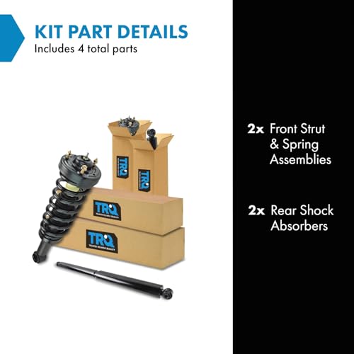 Image of TRQ Front and Rear Complete Strut Assembly & Shock Absorber Kit Complete Strut & Coil Spring Assembly Compatible with 2009-2013 Ford F-150