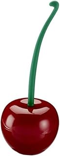 KICHOUSE Cepillo para Inodoro con Soporte Práctico y Ergonómico Herramienta De Limpieza para Baño Color Vino Rojo con Cabezal Rojo Set Compacto para Mantener Higiene y Orden Espacios Domést