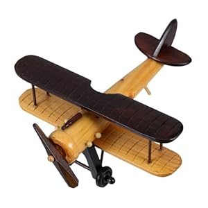 HOMOCONO Vintage Holz Flugzeugmodell Doppel Decker