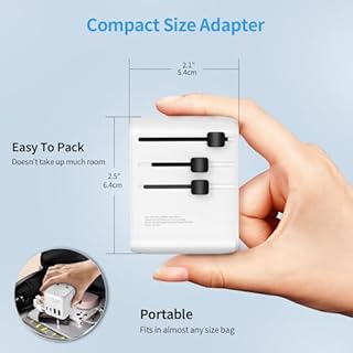 Hichain Adaptateur prise universelle 35 W GAN Voyage à charge rapide 2 ports USB-A 2 ports USB-C Plug Adaptateur de voyage international mural tout-en-un pour USA EU UK AUS