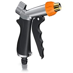 Brandson – tuindouche – tuinhanddouche 0,5 inch voor tuinslang – metaal messing – pistoolgreep met bevestigingsclip…