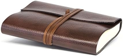 Tivoli Refillable Recycled Leather Bound Journal, Made in Italy, Including Gift Box, A5 (15x21 cm) Brown
