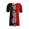 Womens Summer Tops Size 18 Summer Tops for Women UK Summer Tops for Women UK Oversized T Shirts Funny Golf Shirts Black Short Sleeve Shirt Women Yellow Shirt Womens Summer Red 2XL #2