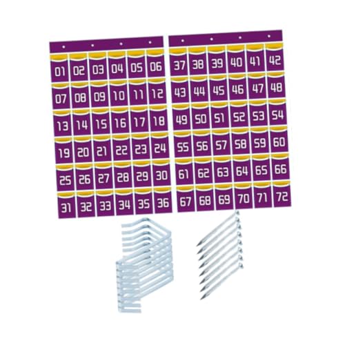 Organisateur de poche pour cartes et rangement mural de classe 72 pochettes violettes