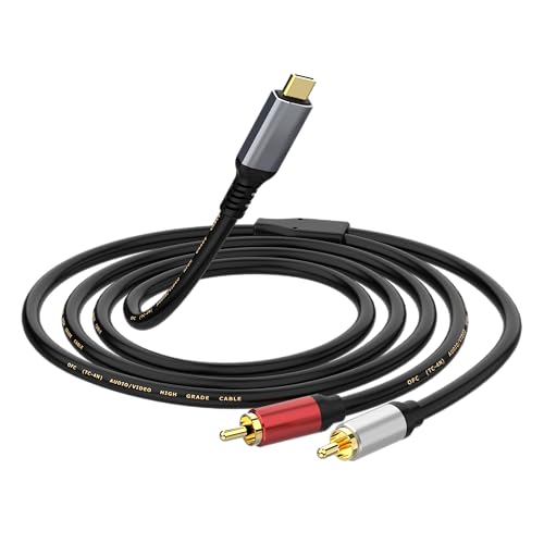 Cavo audio da USB C a RCA, adattatore da USB tipo C a 2RCA, RCA a USB C, audio stereo Y, compatibile con iPad Pro 2021, Samsung S21 Ultra S20 Note20 Tab S7 (1,5 m/59 pollici)