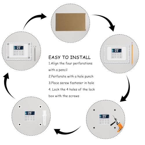 QUTHZZHY Universal Thermostat Lock Box, Thermostat Schließkasten mit Schlüssel, Transparenter Thermostat Schutz, für die Meisten Thermostate auf dem Markt, für Wohnungen, Büros, Kirchen, Schulen