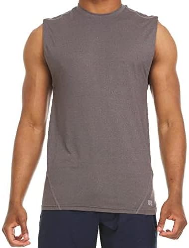 Russell Athletic Men's Fitted Muscle Performance T-Shirt, Black Heather, Medium