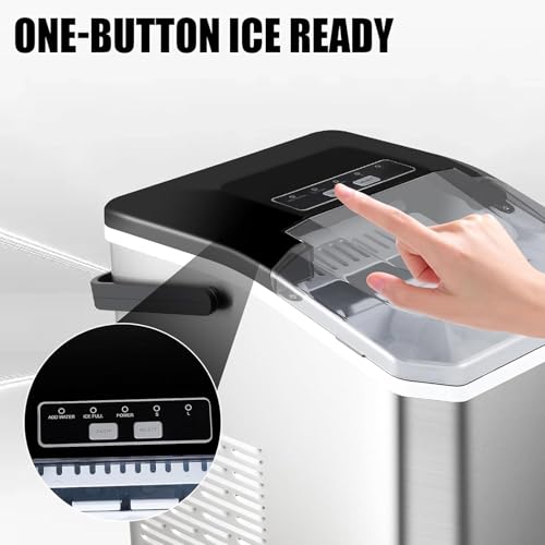 Máquina de hielo de encimera, 12KG/24H con pala y cesto miniatura 4