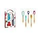 Le Couteau du chef Chefclub Kids Bleu & Rouge & Kids - Les Mini Ustensiles de Cuisine en Bambou et Silicone - Set de 5 Mini-Ustensiles 2KIT917