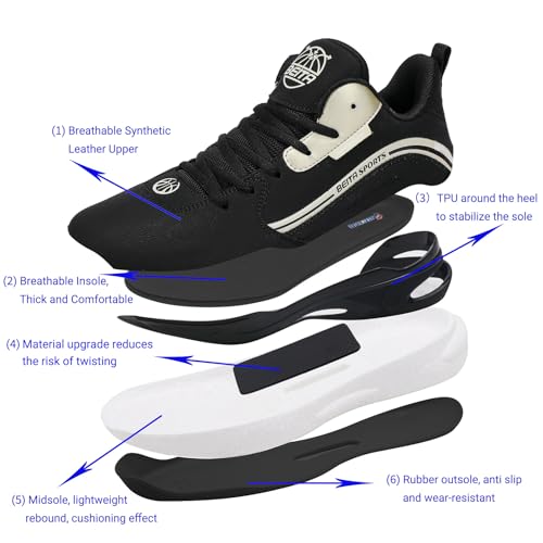 Image of Beita High Upper Basketball Shoes for Men Sneakers Breathable Sports Shoes Anti Slip