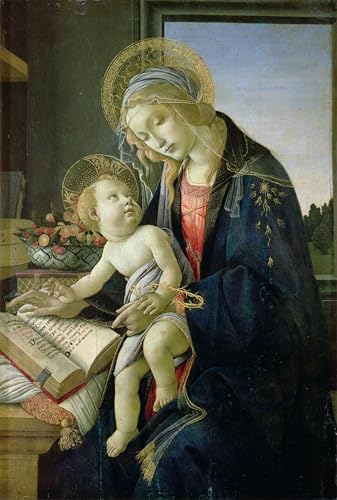 La Dame du Livre Botticelli impression toile grand format pour habiller un grand mur vide