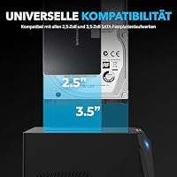 SABRENT 2 Bay USB A Festplatten Dockingstation - 2,5 3,5 Zoll SATA SSD HDD Docking Station 5Gbps - Dock mit Offline Festplatte Klonen [10 TB Support] (EC-HD2B) – Ansicht 4