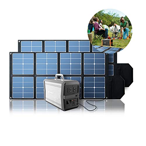 LiRongPing Portable Power Generator 100W, Solar Power Battery Foldable Solar Charger Efficient Portable Solar Backpack for Camping Travel Emergency Laptop, Tablet, Refrigerator,