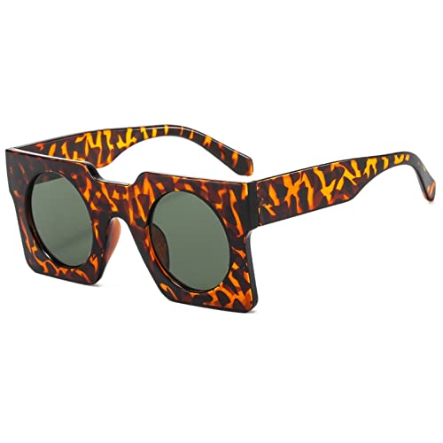 ZENYS Square Frame Round Mirror Men Sunglasses Outdoor Vacation Beach Decorative Women Sunglasses (Color : B, Size : 1)