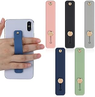 Molain Phone Loop Finger Holder, 5 Pcs Phone Grip Holder, Finger Cell Phone Grip, Silicone Phone Finger Strap, Telescopic Mobile Phone Holder for All Smartphones (5 Colors)