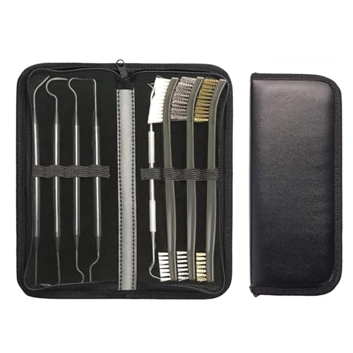 EAmber Gun Cleaning Brushes Picks Kit Set Brass Copper Steel Nylon Stainless Steel Ploymer Pick Set Bristle Brushes