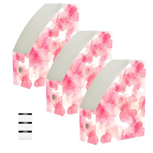 Boîte de rangement essentielle pour dossier pliable rose aquarelle 22,9 x 30,5 cm de bureau