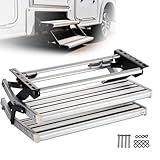 LYNNEYING Peldaño Manual para Camper, Peldaño Retráctil Manual Telescópico De Repuesto para Entrada De Autocaravana, para Camper, Furgoneta Y Remolque De Viaje(Double)