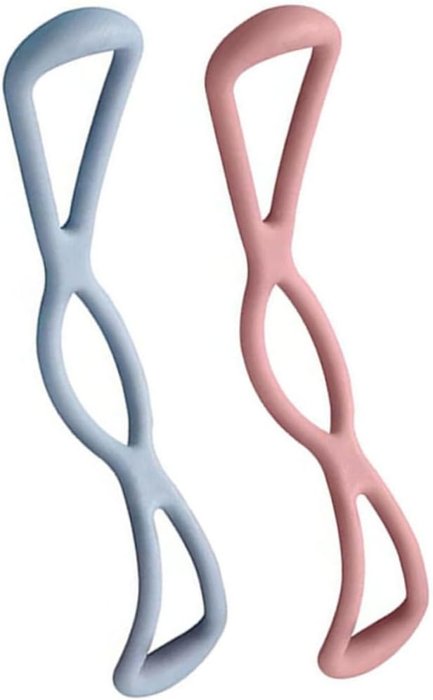 2PCS Yoga Fitness Pulling Bands Bodybuilding Equipment with Comfortable Grip Elastic Resistance for Full Body Workout Stretching and Strength Training