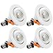 TORCHSTAR High CRI90+ 4 inch Dimmable Gimbal Recessed LED Downlight, 10W (75W Equiv.), ENERGY STAR, 5000K Daylight, 800lm, Adjustable LED Retrofit Lighting Fixture, 3 YEARS WARRANTY, Pack of 4