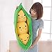 Halllo Bonito puf de peluche con forma de guisantes con 3 judías sonrientes para decoración del hogar