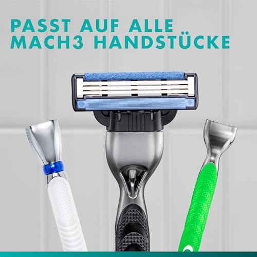 Gillette Mach 3 Klingen Herren, 24 Original Rasierklingen, Blau - Ersatzklingen Männer für Nassrasierer mit Gleitstreifen für Ein Sanftes Gleiten Und Klingenbeschichtung