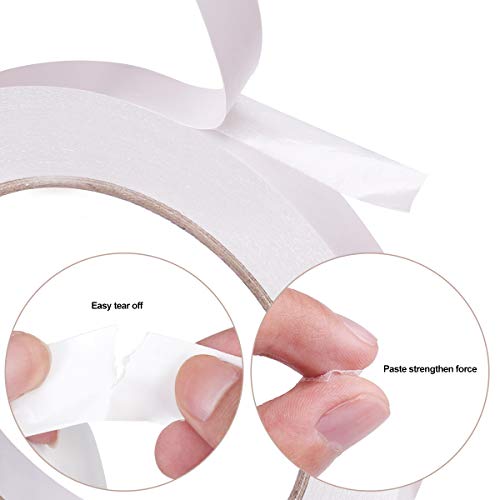 Le Papillion Jewelry 3 Rolls 1/2" Double Sided Tape Clear Double-Sided Adhesive Tape Removable For Diy Arts, Crafts, Scrapbook, Photos Display Ect，1/2-Inch X 30 Yards (12.7Mm X 27.5M) #TOP2