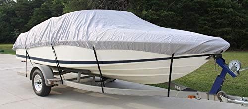 New Vortex 5 Year Canvas Heavy Duty Grey/Gray VHULL Fish SKI RUNABOUT Cover for 20 to 21 to 22' FT Boat, Ideal for 100" Beam by Vortex