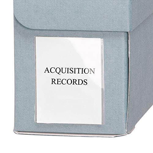 Lineco 2"x 3" Self-Adhesive Label Holder with Inserts, Archival Polyester Acid-Free, Pressure Sensitive and Reusable (Pack of 12)