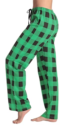 Image of Just Love Women's Buffalo Plaid Pajama Pants, 100% Cotton Jersey Knit Sleep and Lounge PJ Bottoms