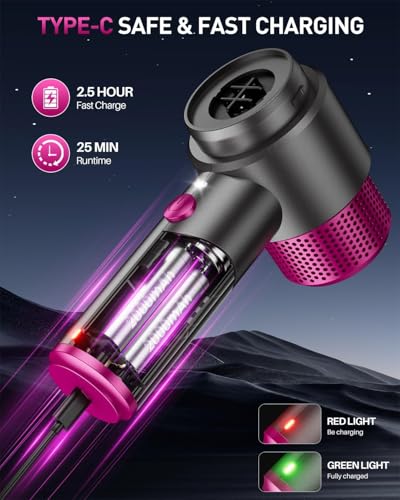 Image of Handheld Car Vacuum Portable Cordless, 15000PA Powerful Mini Vacuum Cleaner | 4-in-1 Air Duster & Blower, Built-in LED Light with Complete Nozzle Accessories, Small Hand Vacuum for Car, Home, Office