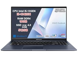 ASUS Vivobook 15 Notebook Blue, Intel Core i5-13420H, RAM 16GB DDR4, SSD 512GB NVMe PCIe 4.0, Display 15,6” FHD IPS Anti-Glare, Wi-Fi 5, Webcam Privacy Shutter, Windows 11 Home, 3 Anni Garanzia