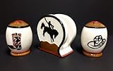 3pc Table Set, Napkin holder, salt & Pepper shakesr western cowboy