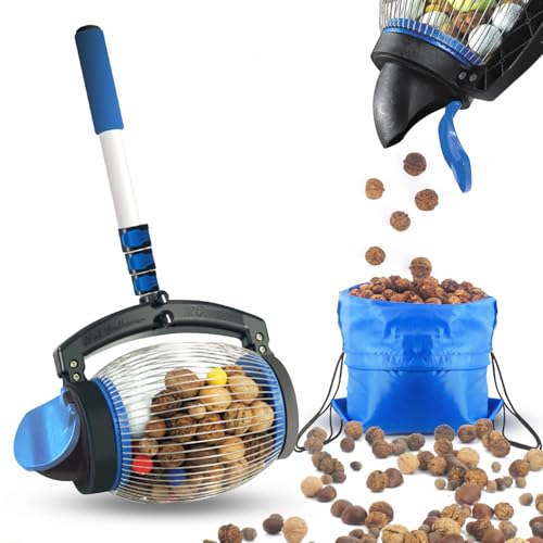 Zozen Nut Gatherer Acorn Picker Upper Pecan Picker Upper - Directly Dump Outlet Apply to Acorn Pecan Buckeyes Hickory Nuts Nerf Balls Golf Balls Objects Size 3/8 to 1; 1 Gallon