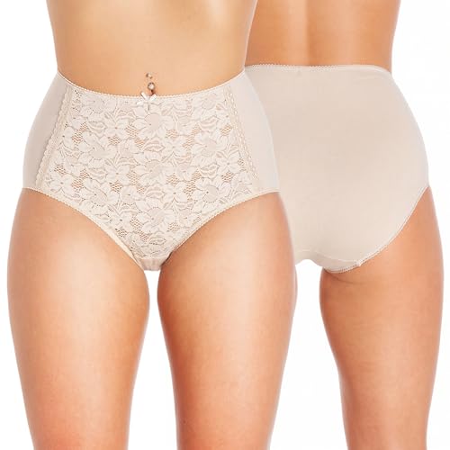 Slips complets dentelle femme Camille nude 38 culotte invisible