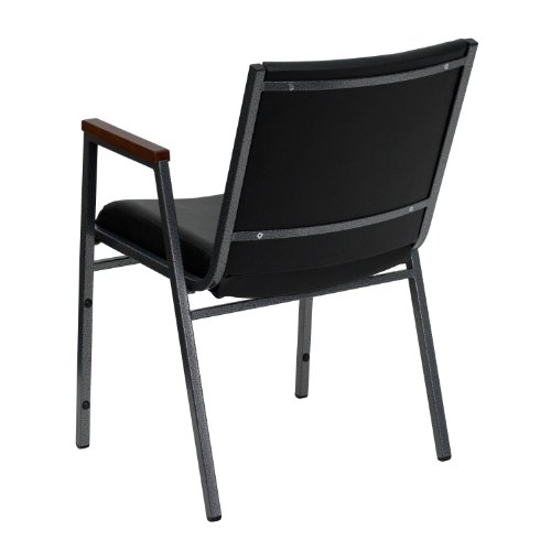 Flash Furniture Hercules Series Heavy Duty Black Vinyl Stack Chair With Arms And Ganging Bracket #TOP3
