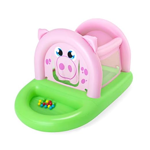 Bestway-52345 Bestway Cama Elástica Oinkster Pig 239 X 162 X 137 Cm, Color Azul (52345)