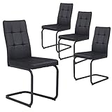 esszimmerstühle freischwinger mit armlehne QUALITÄT – Erstklassig verarbeitet vereinen sich der strapazierfähige und pflegeleichte Bezugsstoff und das pulverbeschichtete vierkant Metallgestell und verleihen dem Schwingstuhl hohe Stabilität