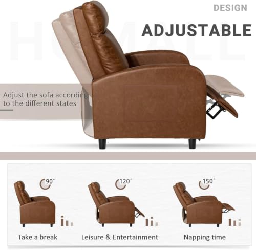 Image of Homall Recliner Chair, Recliner Sofa PU Leather for Adults, Khaki Recliners