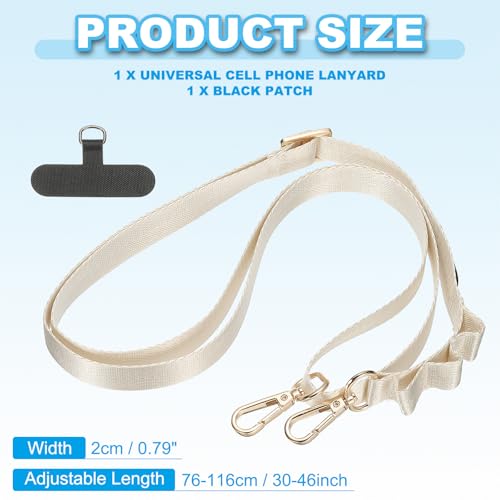 Lanière universelle pour téléphone portable PATIKIL cordon blanc réglable