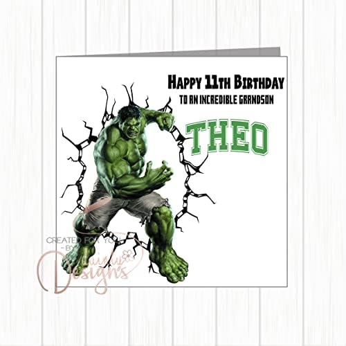 Personalsed Hulk Brthday Card Superhero 4th 5th 6th 7th - Etsy