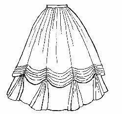 1860's Ball Gown Skirt Pattern
