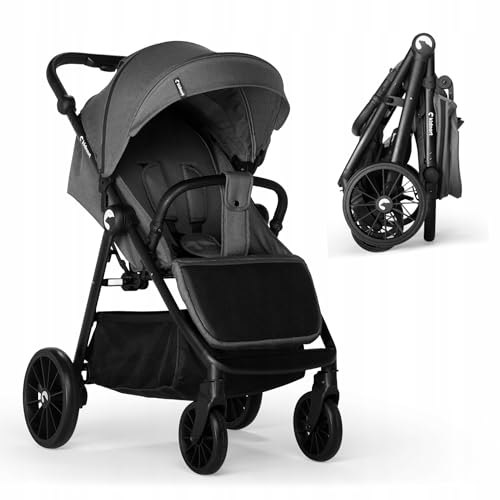 Kidnort Kinderwagen, bis zu 22 kg, Kinderwagen, Zubehör, große Räder, Grau