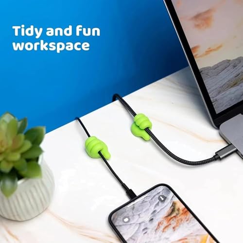 Image of 10 Pack Silicone Thumb Wall Hooks Multicolor Self Adhesive Nail-Free Utility Hooks Multipurpose Cable Organizer Clips Key Hanger Desk Wire Management Decorative Thumb Shape Holder