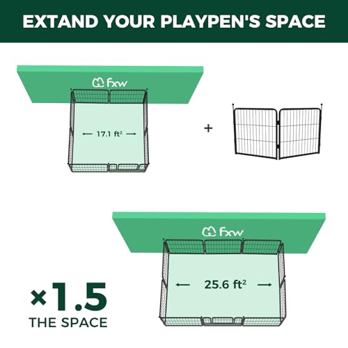 Image of FXW Instant Dog Playpen, RV Camping, Outdoor & Yard, 24 inch H, 2 Panels