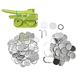 Pissente Knopfherstellungsmaschine, 58mm Abzeichen-Stanzpresse mit 100 Abdeckungen, Clips, Folien und Papieren für DIY Personalisierte Geschenke