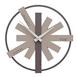 CalleaDesign - Reloj de pared Astra diámetro 43 cm, artesanía italiana y mecanismo alemán de cuarzo. (Cafelatte)